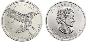 2015 - red tailed hawk one ounce silver coin dollar mint uncirculated
