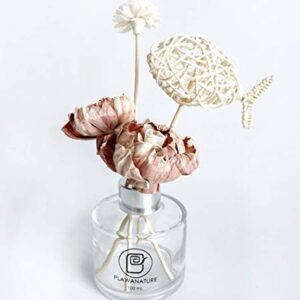 10 Rare Natural Pink Peony 1.5" Sola Flower Reed Diffuser for Home Fragrance Oil by Plawanature.