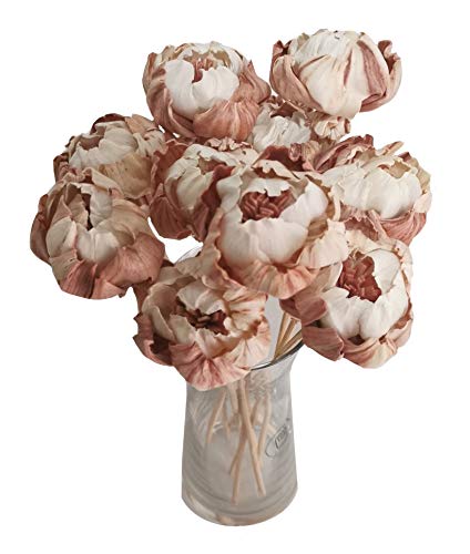 10 Rare Natural Pink Peony 1.5" Sola Flower Reed Diffuser for Home Fragrance Oil by Plawanature.