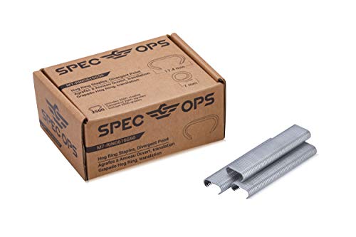 Spec Ops - M7-RING616G50 Tools 16 Gauge 11/16" Hog Rings, Divergent Point, 2,500 Pack, 3% Donated to Veterans Silver