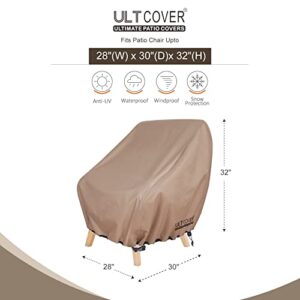 ULTCOVER Waterproof Patio Chair Cover – Outdoor Lounge Deep Seat Single Lawn Chair Cover 2 Pack Fits Up to 28W x 30D x 32H inches