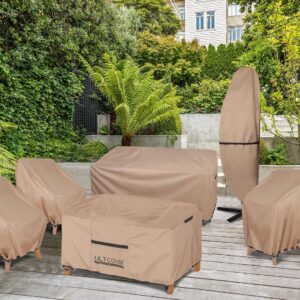 ULTCOVER Waterproof Patio Chair Cover – Outdoor Lounge Deep Seat Single Lawn Chair Cover Fits Up to 28W x 30D x 32H inches