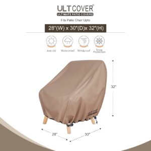 ULTCOVER Waterproof Patio Chair Cover – Outdoor Lounge Deep Seat Single Lawn Chair Cover Fits Up to 28W x 30D x 32H inches