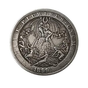 vansp copy 1899 u.s hobo coin - devil and witch silver plated replica commemorative coin morgan dollar coin