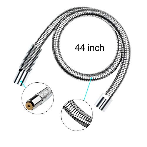 KWODE Pre-rinse Sprayer Hose Replacement Kit for Commercial Kitchen Sink Faucet, 44” Length Stainless Commercial Dish Spray Hose Parts