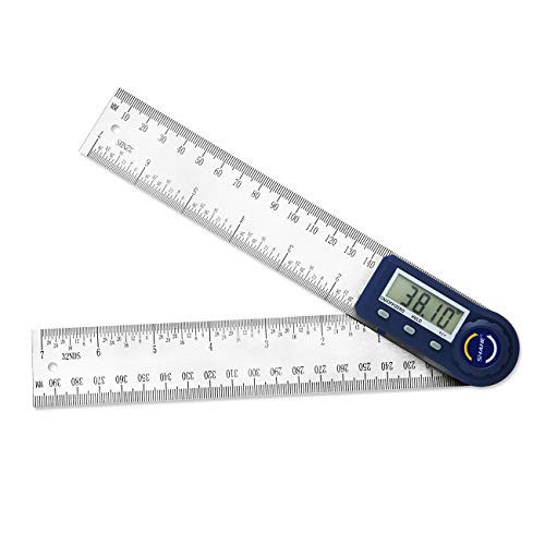 Digital Angle Finder,2 in 1 Digital Protractor, 7 inch / 200mm Stainless Steel Digital Angle Ruler with Zeroing and Locking Function