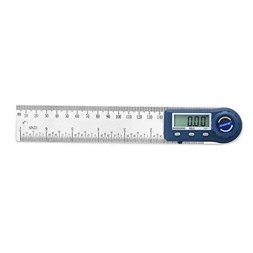 Digital Angle Finder,2 in 1 Digital Protractor, 7 inch / 200mm Stainless Steel Digital Angle Ruler with Zeroing and Locking Function