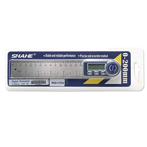 Digital Angle Finder,2 in 1 Digital Protractor, 7 inch / 200mm Stainless Steel Digital Angle Ruler with Zeroing and Locking Function