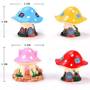 Shineweb Cartoon Mushroom House Resin DIY Miniature Micro Landscape Bonsai Garden Decor Decoration Accessory Outdoor Statues Red