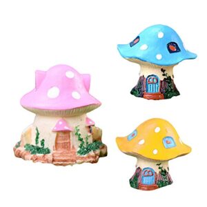 Shineweb Cartoon Mushroom House Resin DIY Miniature Micro Landscape Bonsai Garden Decor Decoration Accessory Outdoor Statues Red