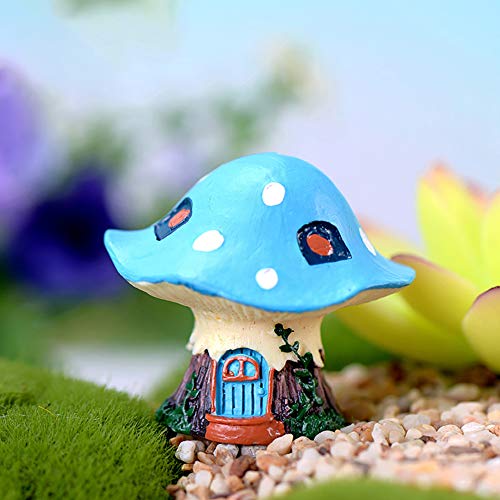 Shineweb Cartoon Mushroom House Resin DIY Miniature Micro Landscape Bonsai Garden Decor Decoration Accessory Outdoor Statues Red