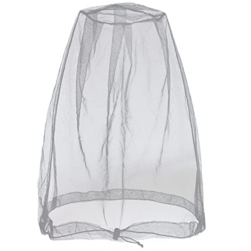 Cinvo Head Net Hat Bug Net Face Netting for Bugs No See Ums Insects Gnats Biting Midges from Outdoor Activities, Spacious Net Room Works Over Most Hats Comes with Free Stock Pouches- Grey