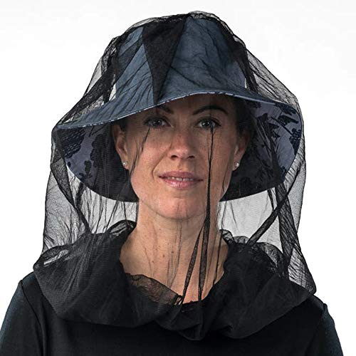 Cinvo Head Net Hat Bug Net Face Netting for Bugs No See Ums Insects Gnats Biting Midges from Outdoor Activities, Spacious Net Room Works Over Most Hats Comes with Free Stock Pouches- Grey