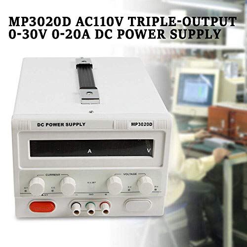 MP3020D Variable Linear DC Bench Power Supply Triple-Output 0-30V 0-20A Continuously Adjustable Hand-held Circuit Design for Lab Equipment AC110V (MP3020D)