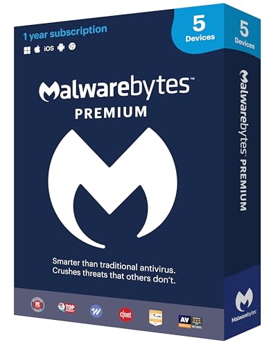 Malwarebytes Premium | 1 Year, 5 Device | PC, Mac, Android [Online Code]