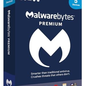 Malwarebytes Premium | 1 Year, 5 Device | PC, Mac, Android [Online Code]