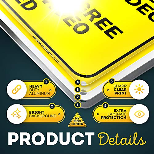 Warning 24 Hour Audio and Video Surveillance Sign,Made Out of .040 Rust-Free Yellow Aluminum, Indoor/Outdoor Use, UV Protected and Fade-Resistant, 10" x 14", by My Sign Center