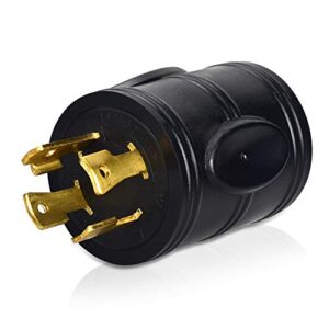 elecstream tech nema l14-30p to tt-30r generator rv power adapter，30amp 125/250v male 4-prong locking plug to 30 amp 125v female converter