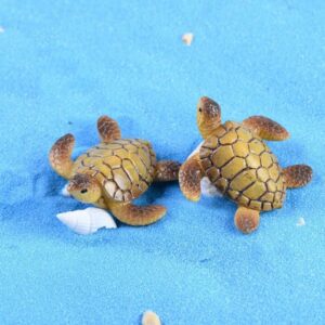 Shineweb 2Pcs Resin Turtle Model Miniature Fairy Garden Bonsai Figurine Decor Ornament Outdoor Statues