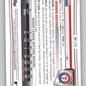 2020 Bowman Prospects Camo #BP-113 Josh Jung RC Rookie Texas Rangers MLB Baseball Trading Card