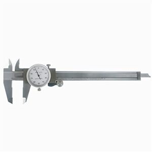 6" Dial Caliper 0.001 Stainless Steel Shockproof 4-Way Measurement with Plastic Case