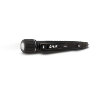 flir vp50-2 cat iv non-contact voltage detector, featuring light, vibration, and beeper feedback alarms and a powerful led flashlight, green