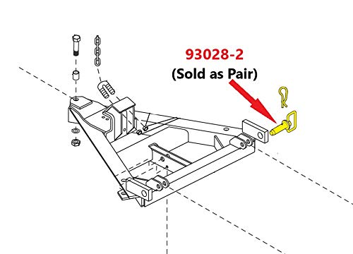 Professional Parts Warehouse Aftermarket (Pair) Western Unimount Plow 1" X 3-1/2" Hitch Pins with Cotters 93028