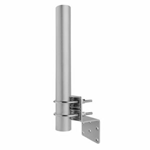 k001 v3 antenna pole mount, upgraded ribbed bracket combine with double u-bolts 12" longer 2mm thicker pole for outside home antenna installation