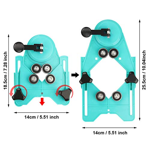 Hole Saw Set,15Pcs Diamond Drill Bits, Tile Hole Saw Kit,Coated Core Drill Bits with Hole Saw Guide Jig Fixture,Adjustable Hole Saw Centering Locator Suction Holder for Glass, Ceramics,Tile 6-50mm