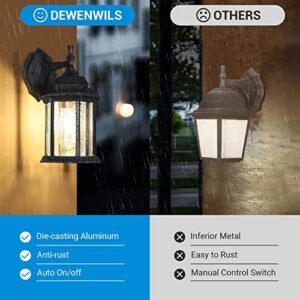 DEWENWILS 2 Pack Dusk to Dawn Outdoor Wall Lantern, Matte Black Outdoor Wall Light Exterior Light Fixture Wall Mount, Weatherproof Porch Light Wall Sconce Lamp for Garage Doorway Backyard