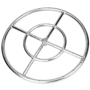 GASPRO 18 Inch Fire Pit Ring Burner, Round Fire Pit Burner for Fire Pit, Natural Gas & Propane Fireplace, 304 Series Stainless Steel, BTU 147,000 Max
