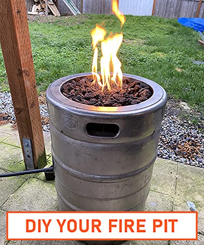 GASPRO 18 Inch Fire Pit Ring Burner, Round Fire Pit Burner for Fire Pit, Natural Gas & Propane Fireplace, 304 Series Stainless Steel, BTU 147,000 Max