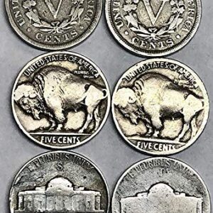 1883 P D S Liberty Buffalo Jefferson WWII Era U.S. Nickel Collection Comes in Gift Bag Good - Better