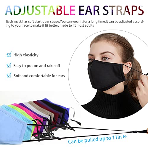 PAGE ONE Reusable Cloth Face Masks Washable Adjustable Breathable Cotton Face Mask for Women Men/6PC