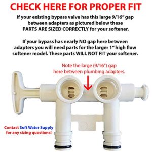 7345388 - Water Softener Bypass Valve Assembly Kit with (2) Adapters, (4) Clips, and (4) O-rings