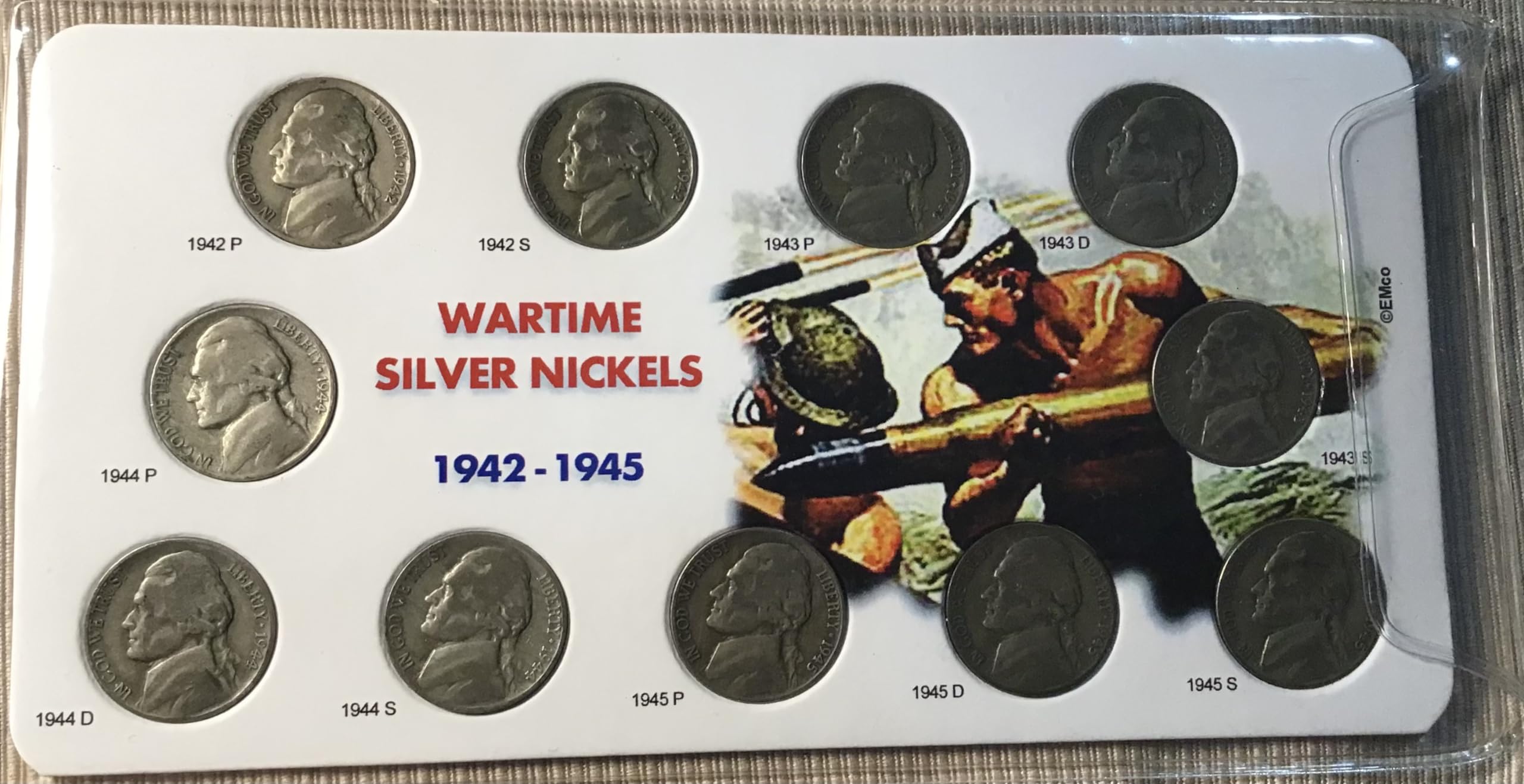 1942 P D S To 1945 PDS Jefferson War Time Silver 11 Coin Set Nickel Seller Very Good