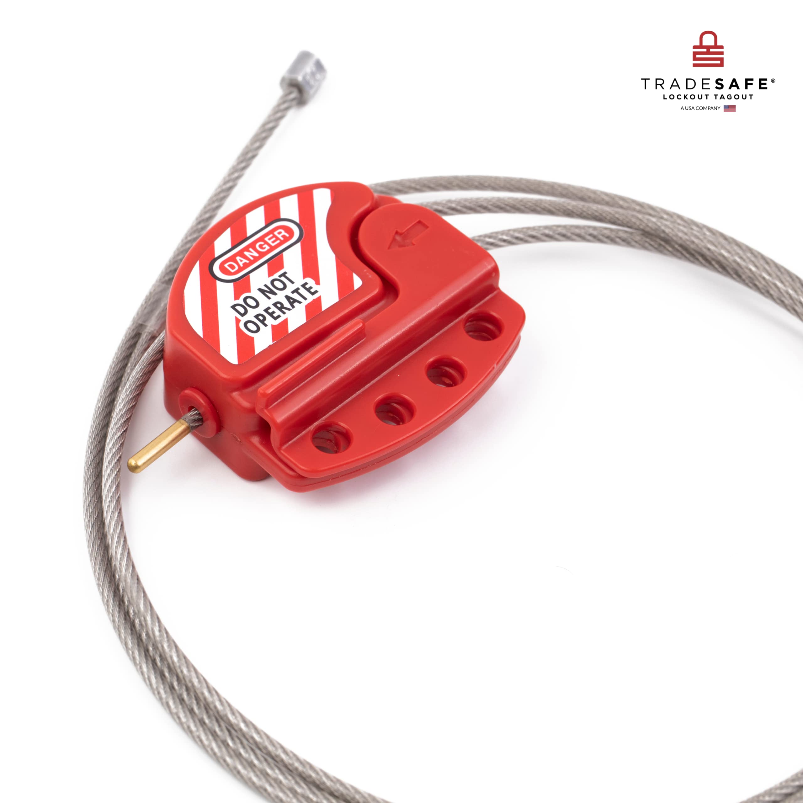 TRADESAFE Lockout Tagout Cable Lock - 6ft Adjustable Cable Lock, Steel Cable Lock with Vinyl Coating, Loto Cable for Lock Out Tag Out, Premium Grade, OSHA Compliant