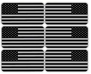 6 pcs hard hat american flag sticker, reflective usa mirrored stealthy flag hard hat stickers, hardhat decals, tactical morale military gear labels, usa american flag helmet toolbox