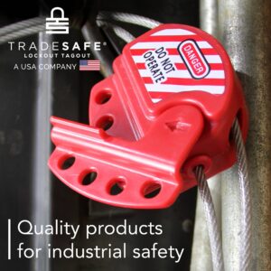 TRADESAFE Lockout Tagout Cable Lock - 6ft Adjustable Cable Lock, Steel Cable Lock with Vinyl Coating, Loto Cable for Lock Out Tag Out, Premium Grade, OSHA Compliant