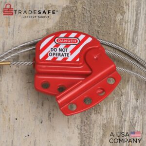 TRADESAFE Lockout Tagout Cable Lock - 6ft Adjustable Cable Lock, Steel Cable Lock with Vinyl Coating, Loto Cable for Lock Out Tag Out, Premium Grade, OSHA Compliant