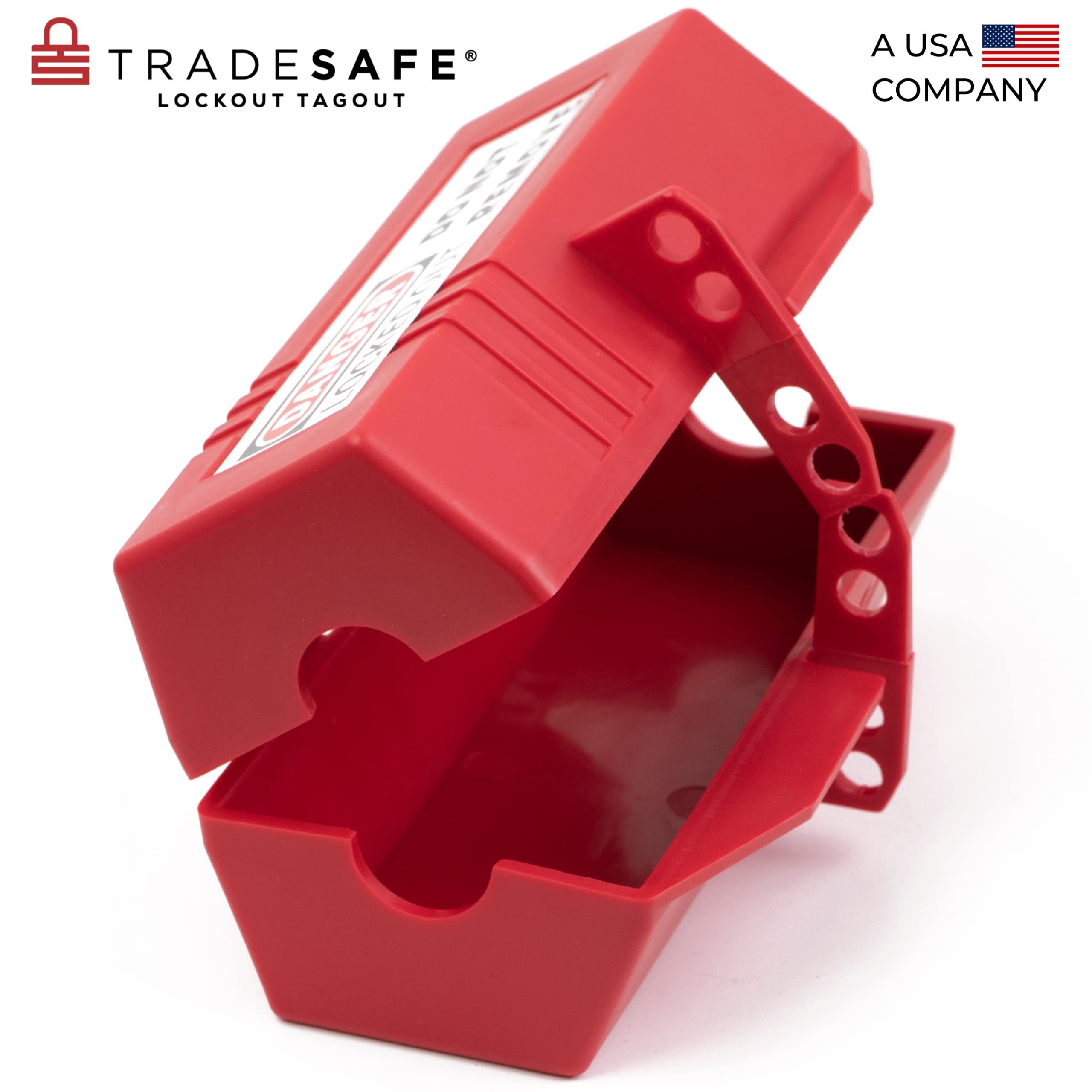 TRADESAFE Plug Lock for Lockout Tagout - 220 Volt Power Cord Lockout, Large Electrical Plug Lock, Industrial Grade Electrical Plug Lockout Device, OSHA Compliant Red