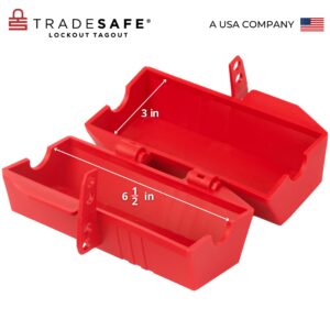 TRADESAFE Plug Lock for Lockout Tagout - 220 Volt Power Cord Lockout, Large Electrical Plug Lock, Industrial Grade Electrical Plug Lockout Device, OSHA Compliant Red