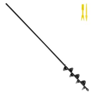 syitcun auger drill bit for planting 2x24in, post hole auger for planting bulbs, easy post hole digger with drill for 3/8”hex drive drill
