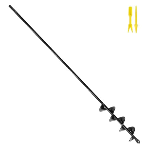 SYITCUN Auger Drill Bit for Planting 2x24in, Post Hole Auger for Planting Bulbs, Easy Post Hole Digger with Drill for 3/8”Hex Drive Drill