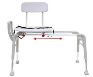 eagle health ergo sliding bathtub transfer bench & shower chair reg. (78811) patented, comfortable, tool-less assembly, height adjustable