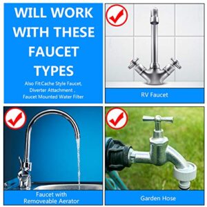 7 Pieces Faucet Adapter Kit, Kitchen Sink Brass Aerator Adapter Male/Female Faucet Adapter to Connect Garden Hose, Water Filter, Standard Hose via Diverter