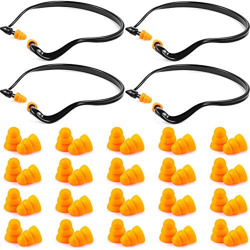 Banded Ear Plugs Hearing Bands Silicone Band Earplugs and Replacement Ear Buds Shooting Ear Plugs for Noise, Sleeping, Studying and Construction (48)