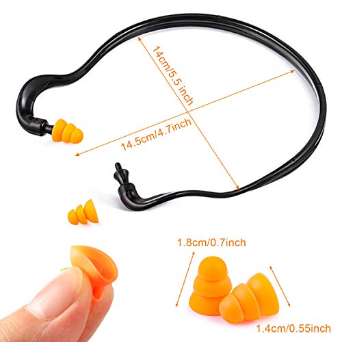 Banded Ear Plugs Hearing Bands Silicone Band Earplugs and Replacement Ear Buds Shooting Ear Plugs for Noise, Sleeping, Studying and Construction (48)