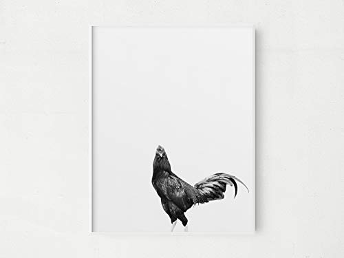 Black and White Farm Animal Prints | Set of 4 11x14 Cute Animal Wall Art | Rustic Kids Bedroom and Baby's Nursery Wall Decor | Pig, Chicken, Sheep, Cow Photos Ready to Frame | Vintage Farmhouse Decor