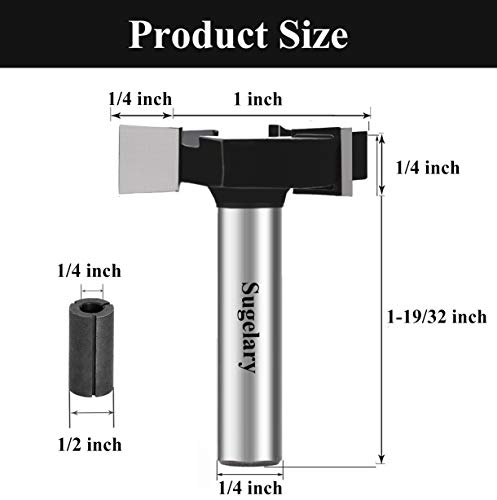 CNC Spoilboard Surfacing Router Bit, 1/4 inch Shank Carbide Tipped Surface Planing Bottom Cleaning Cutter Slab Flattening Router Bit, Wood Milling Cutter Planer Woodworking Tool